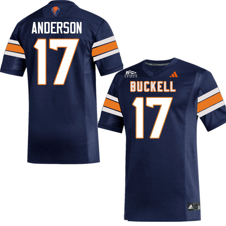 Bucknell Bison #17 Nate Anderson College Football Jerseys,Uniforms-Navy